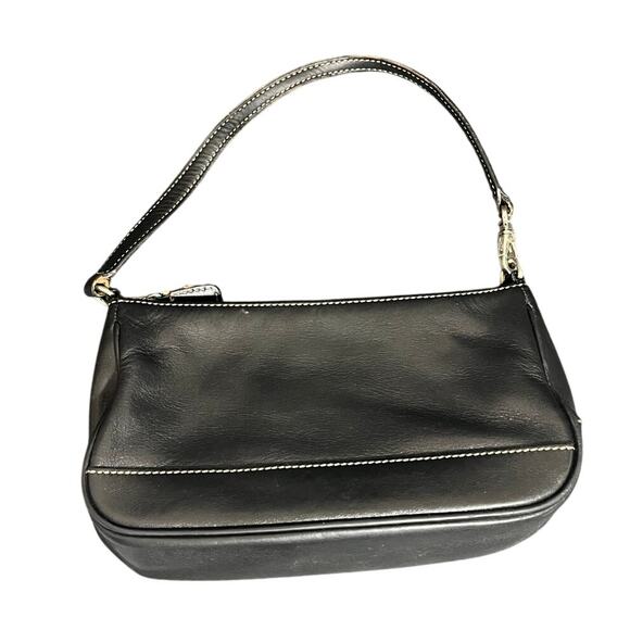 Vintage Coach Hampton 7785 Mini Black All Leather Demi Shoulder Bag 90s Y2K - Picture 1 of 12
